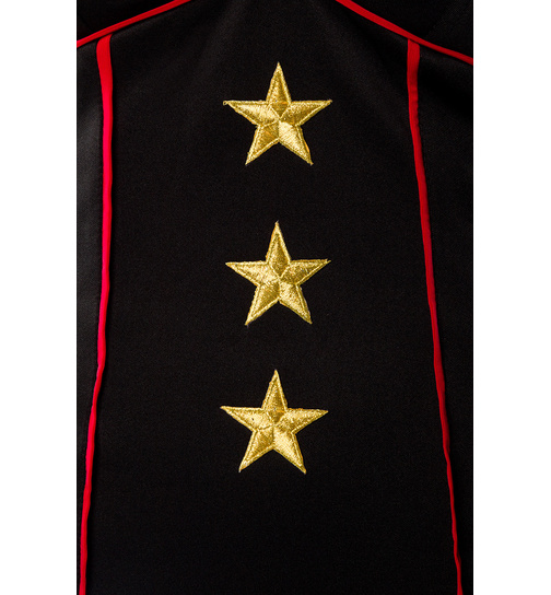 Military-Kleid mit Jacke  Schwarz/Rot S