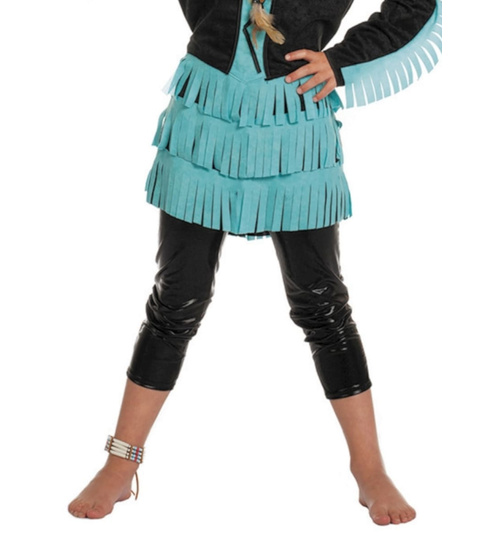 Indianerin-Mädchen-Kostüm Blau/Schwarz 164