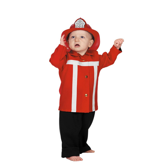 Feuerwehrmann-Kinder-Kostüm Rot 98