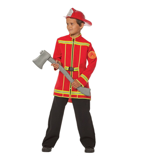 Feuerwehrmann-Kinder-Kostüm Rot 164