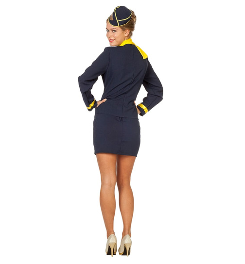 Stewardess-Damen-Kostüm Blau 42