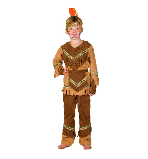 Indianer-Jungen-Kostüm Braun 128