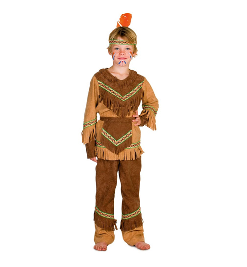 Indianer-Jungen-Kostüm Braun 128