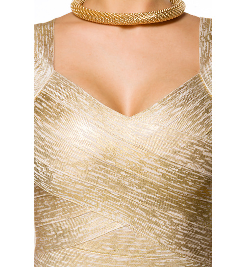Bandage-Shape-Kleid Gold L