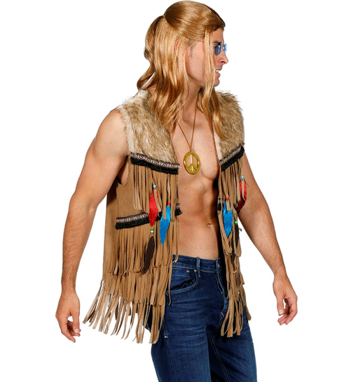 Indianerkostm Indianer Weste Huptling Apache Native Western Hippie 70er Herren